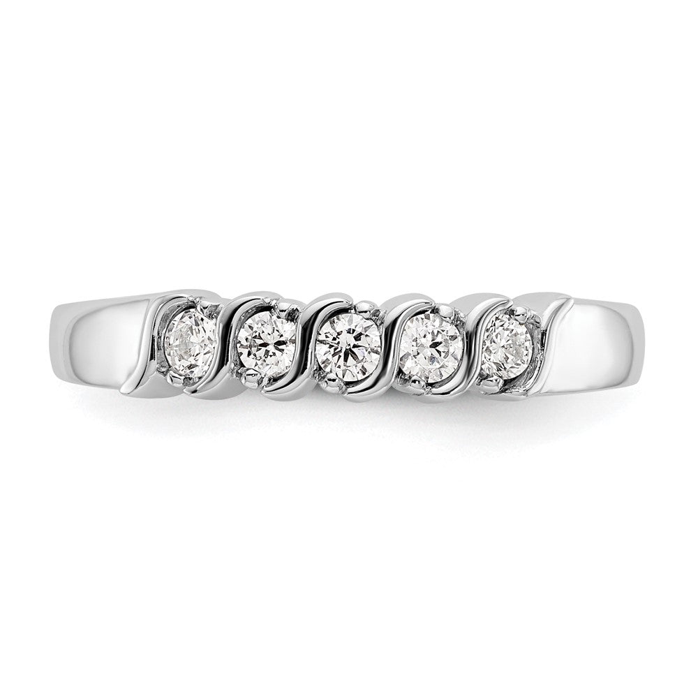 14K White Gold Real Diamond Band