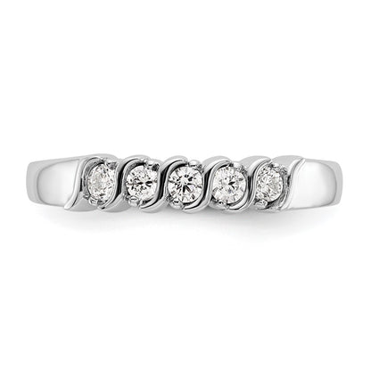 14K White Gold Real Diamond Band