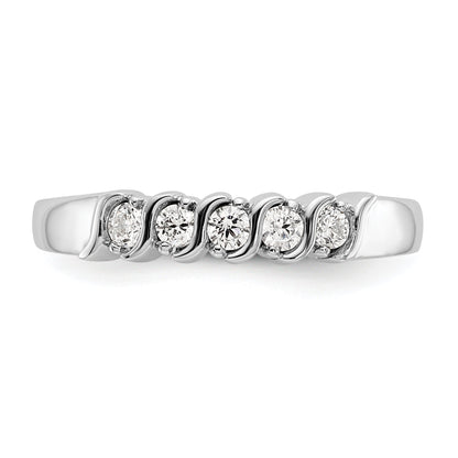 0.25ct. CZ Solid Real 14K White Gold Wedding Band Ring