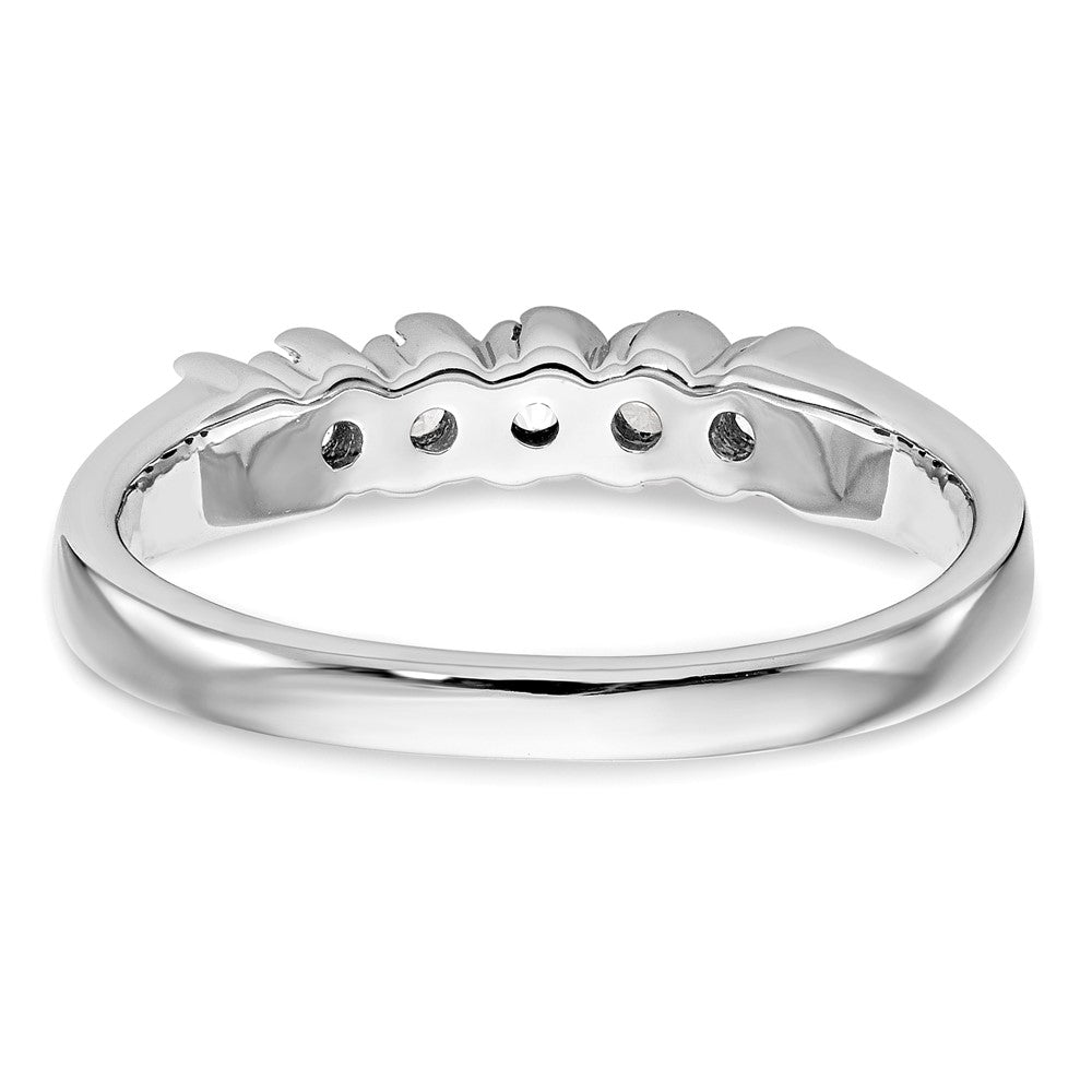 14K White Gold Real Diamond Band