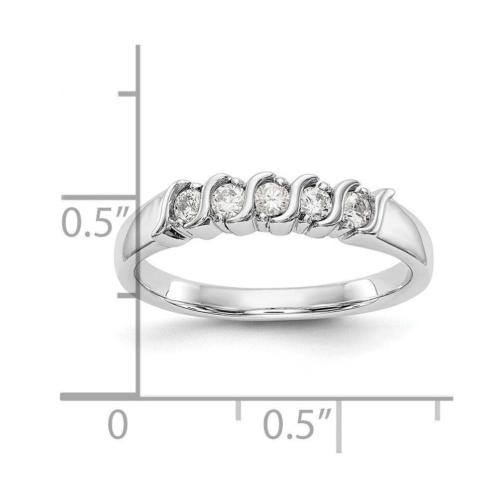 14K White Gold Real Diamond Band