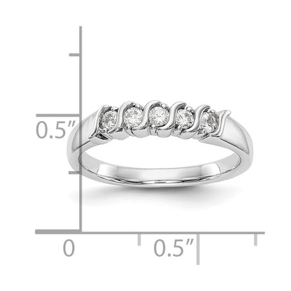 14K White Gold Real Diamond Band