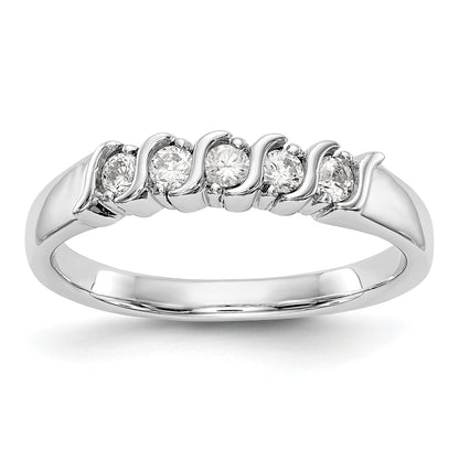 0.25ct. CZ Solid Real 14K White Gold Wedding Band Ring