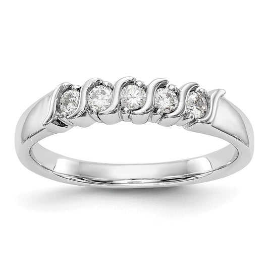 0.25ct. CZ Solid Real 14K White Gold Wedding Band Ring