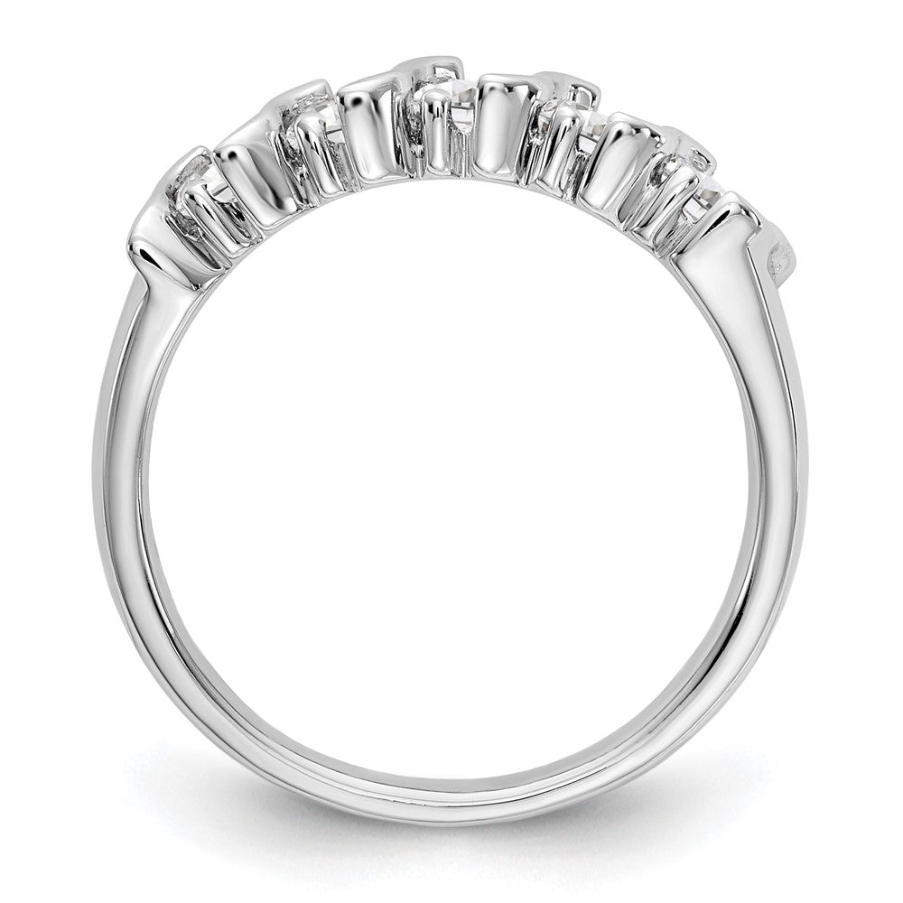 14K White Gold 5-Stone Real Diamond Band
