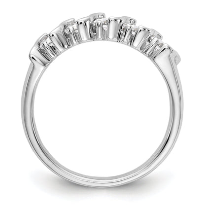 0.75ct. CZ Solid Real 14K White Gold 5-Stone Wedding Band Ring
