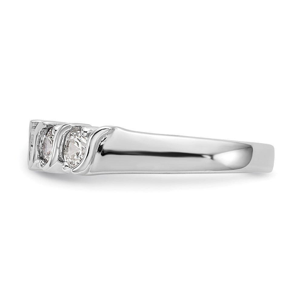 14K White Gold 5-Stone Real Diamond Band