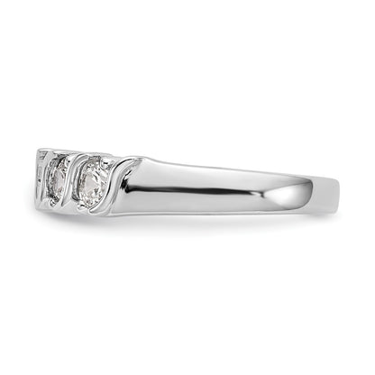 14K White Gold 5-Stone Real Diamond Band
