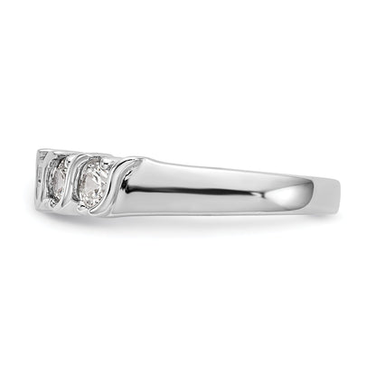 0.75ct. CZ Solid Real 14K White Gold 5-Stone Wedding Band Ring