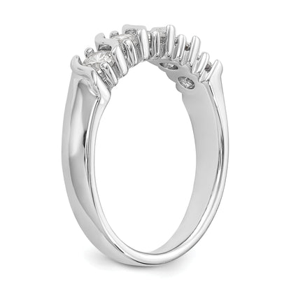 0.75ct. CZ Solid Real 14K White Gold 5-Stone Wedding Band Ring