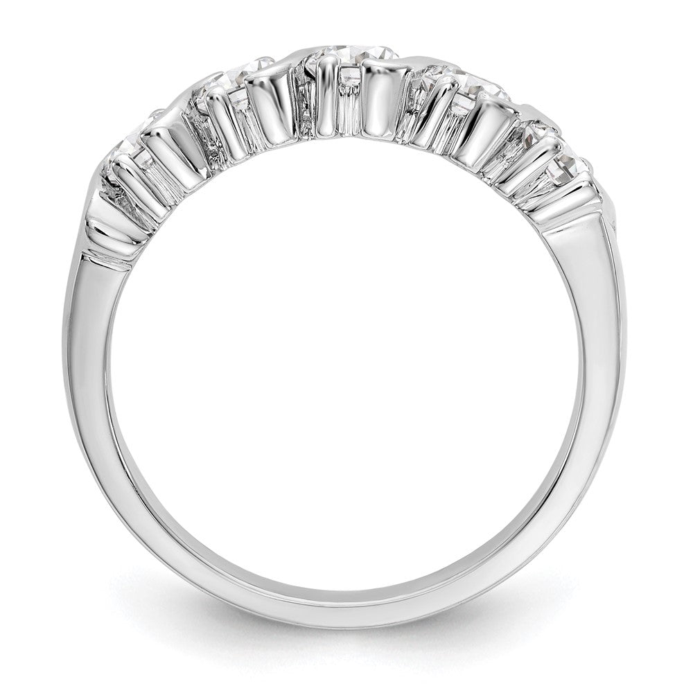 14K White Gold 5-Stone Real Diamond Band