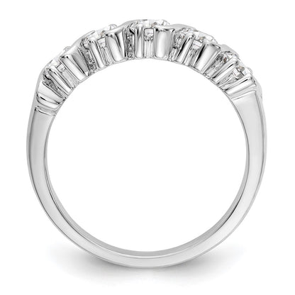 14K White Gold 5-Stone Real Diamond Band