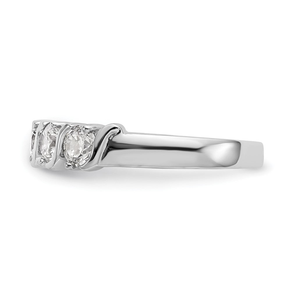 14K White Gold 5-Stone Real Diamond Band