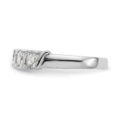 14K White Gold 5-Stone Real Diamond Band
