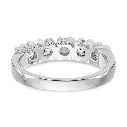 14K White Gold 5-Stone Real Diamond Band