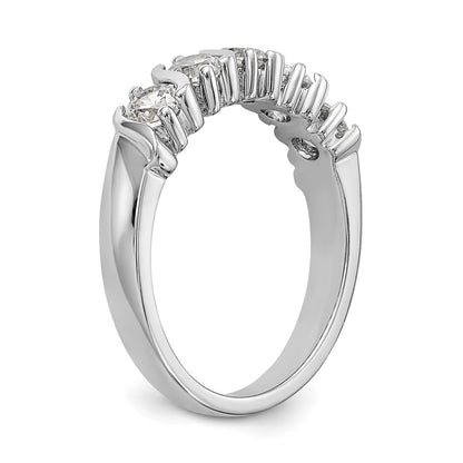 14K White Gold 5-Stone Real Diamond Band