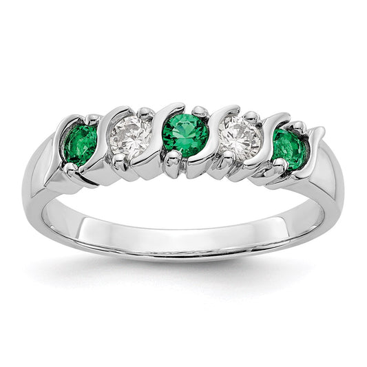 14k white gold real diamond w emerald band rm3290b em 019 waa