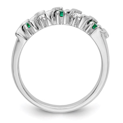 14k white gold real diamond w emerald band rm3290b em 030 waa