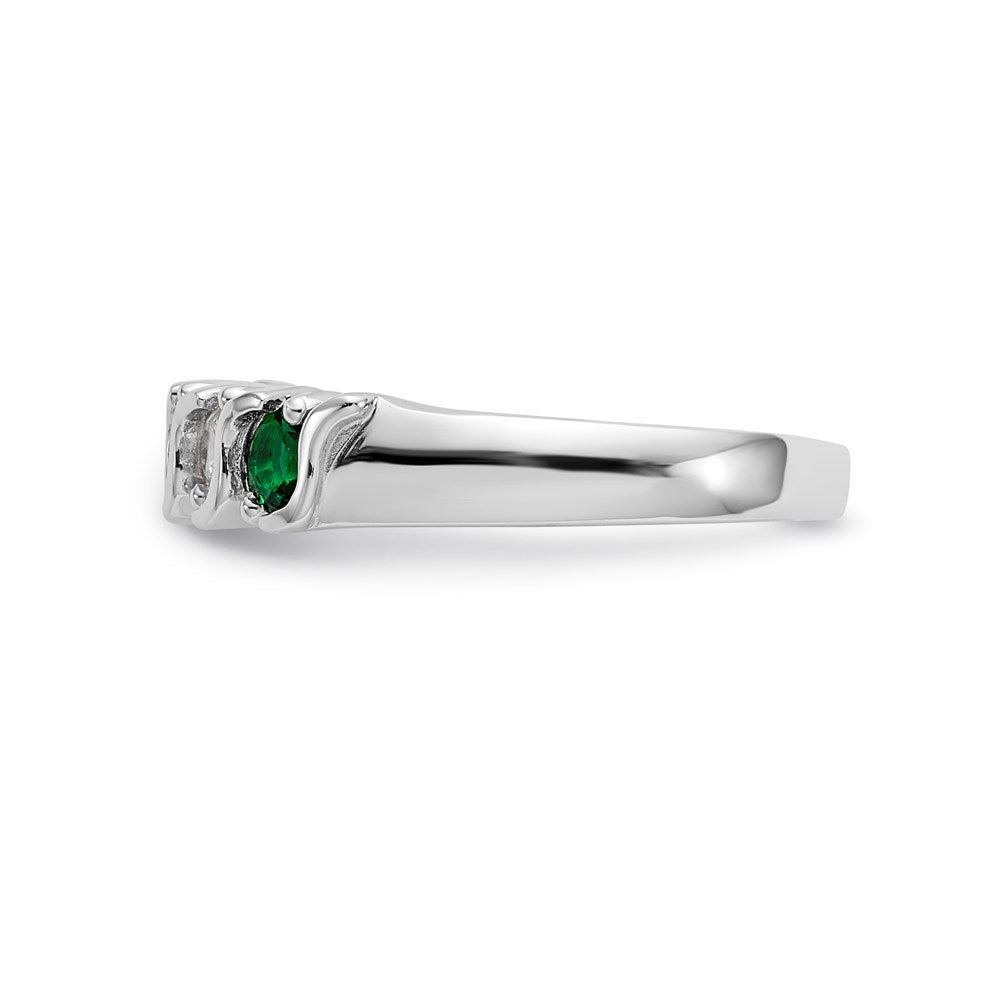 14k white gold real diamond w emerald band x9008e aa
