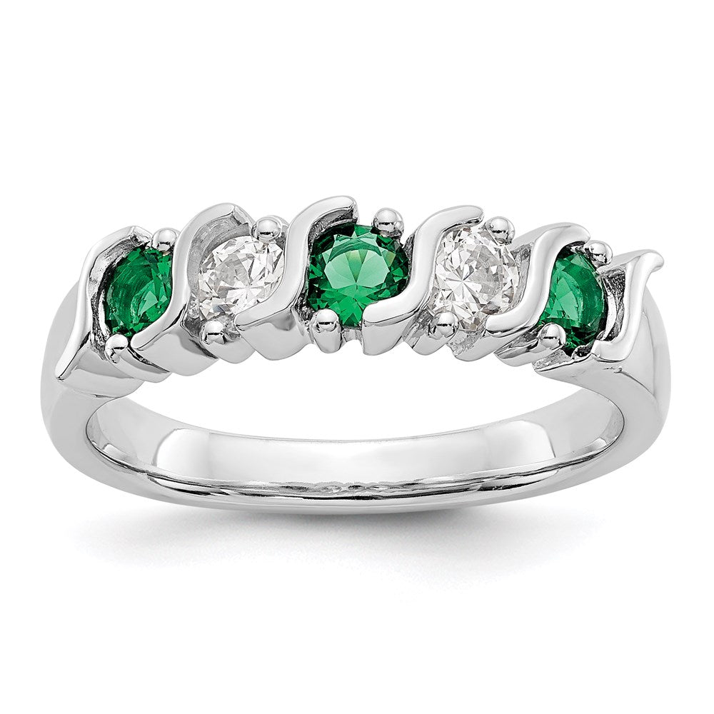 14k white gold real diamond w emerald band x9008e aa