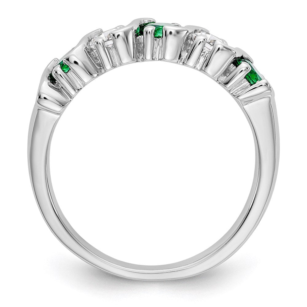 14k white gold real diamond w emerald band x9007e aa