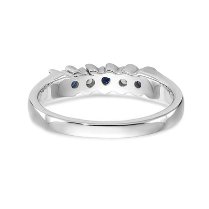 14k White Gold Real Diamond w/Sapphire Band