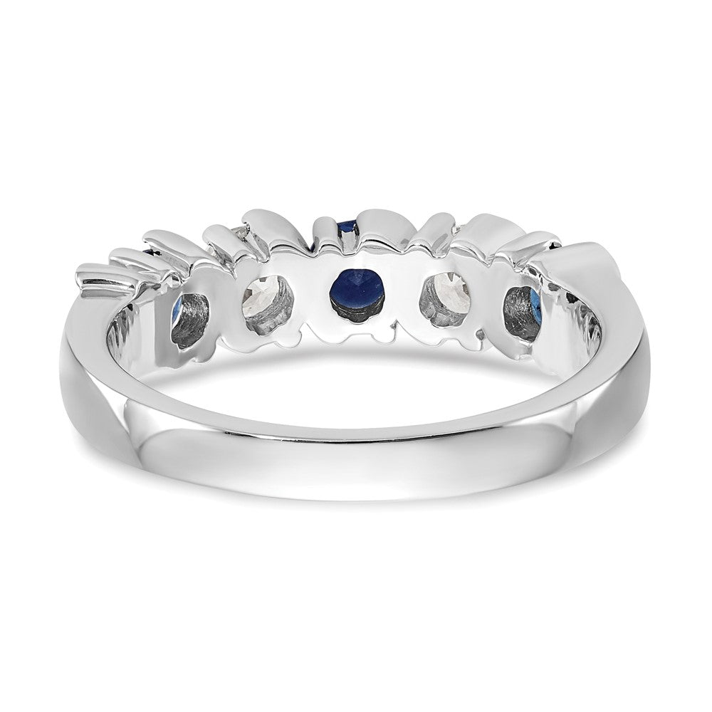 14k White Gold Real Diamond w/Sapphire Band