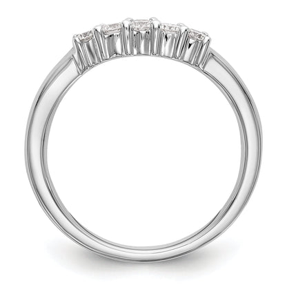 0.30ct. CZ Solid Real 14K White Gold 5-Stone Wedding Band Ring