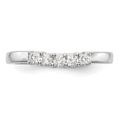 0.30ct. CZ Solid Real 14K White Gold 5-Stone Wedding Band Ring