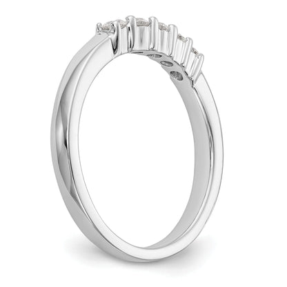 0.30ct. CZ Solid Real 14K White Gold 5-Stone Wedding Band Ring