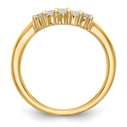 0.30ct. CZ Solid Real 14K Yellow Gold 5-Stone Wedding Band Ring