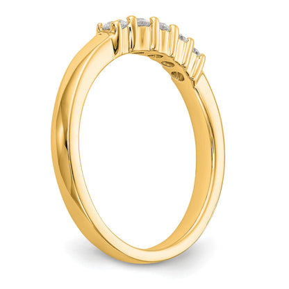 0.30ct. CZ Solid Real 14K Yellow Gold 5-Stone Wedding Band Ring