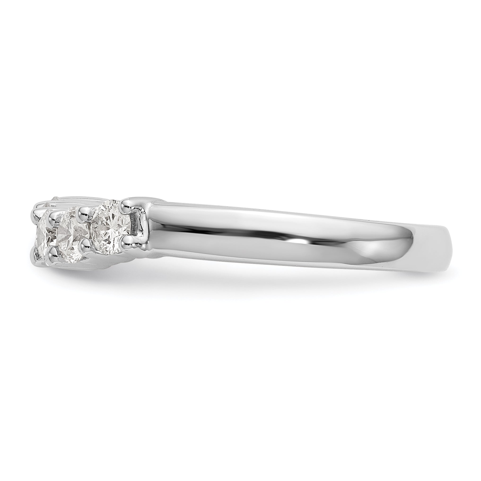 0.50ct. CZ Solid Real 14K White Gold 5-Stone Wedding Band Ring