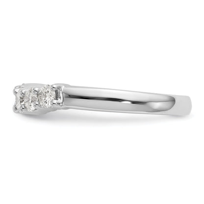 0.50ct. CZ Solid Real 14K White Gold 5-Stone Wedding Band Ring
