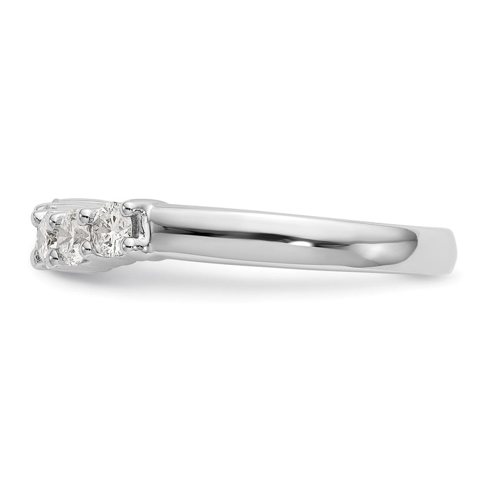 14K White Gold 5-Stone Real Diamond Band