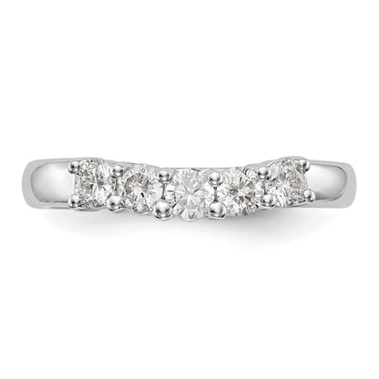 14K White Gold 5-Stone Real Diamond Band