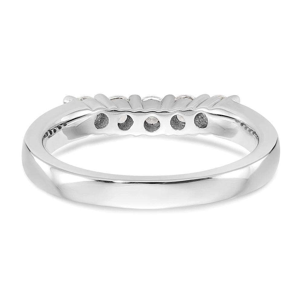 14K White Gold 5-Stone Real Diamond Band