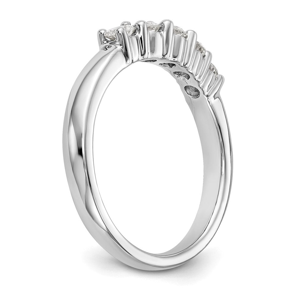 14K White Gold 5-Stone Real Diamond Band