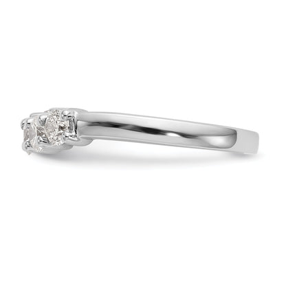 0.80ct. CZ Solid Real 14K White Gold 5-Stone Wedding Band Ring