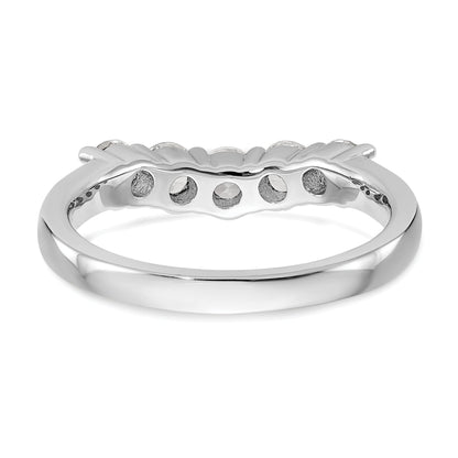 0.80ct. CZ Solid Real 14K White Gold 5-Stone Wedding Band Ring