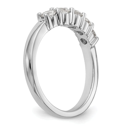 0.80ct. CZ Solid Real 14K White Gold 5-Stone Wedding Band Ring
