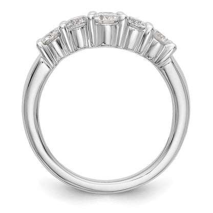 14K White Gold 5-Stone Real Diamond Band