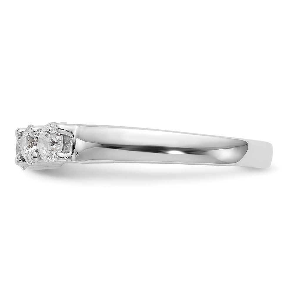 14K White Gold 5-Stone Real Diamond Band
