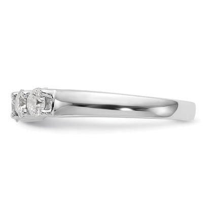 14K White Gold 5-Stone Real Diamond Band