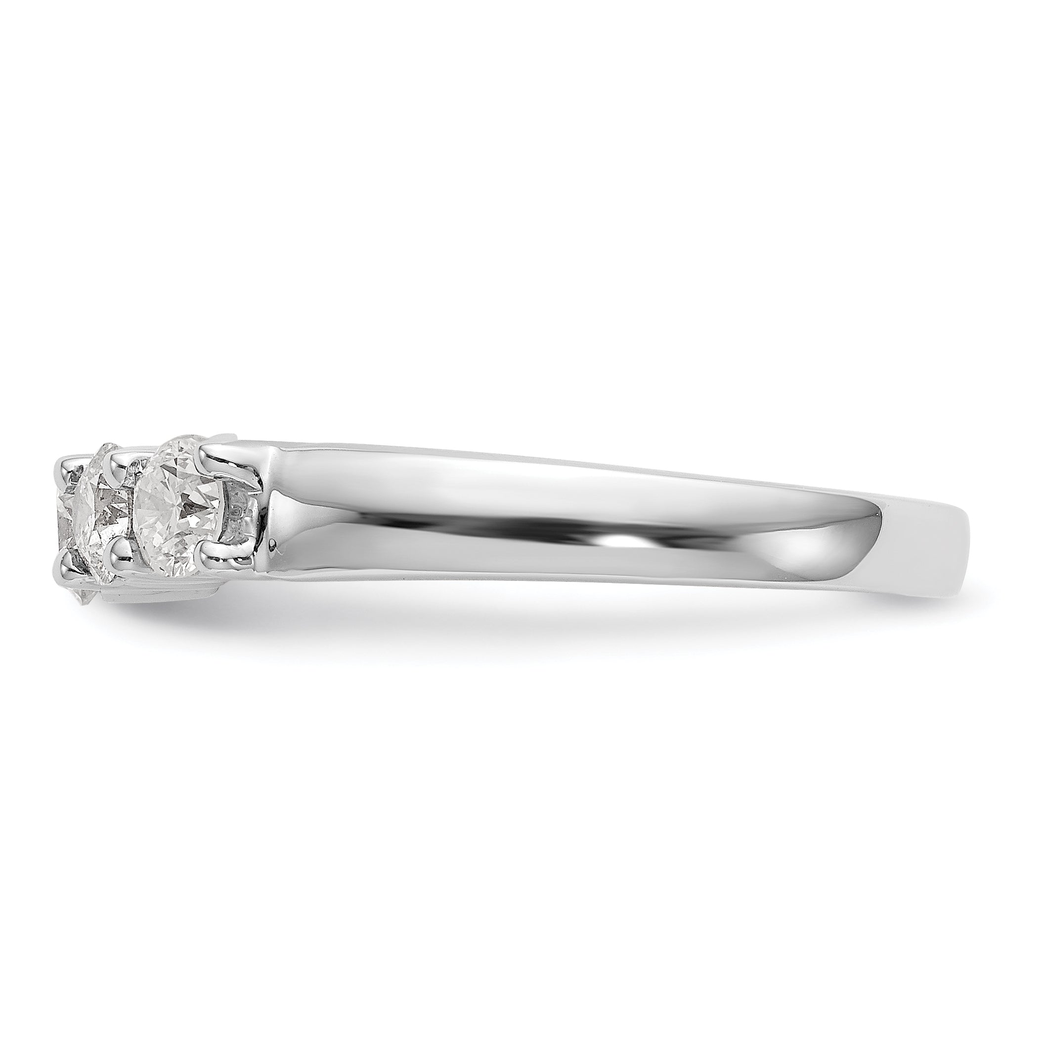 0.90ct. CZ Solid Real 14K White Gold 5-Stone Wedding Band Ring