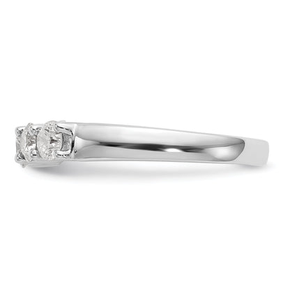 0.90ct. CZ Solid Real 14K White Gold 5-Stone Wedding Band Ring