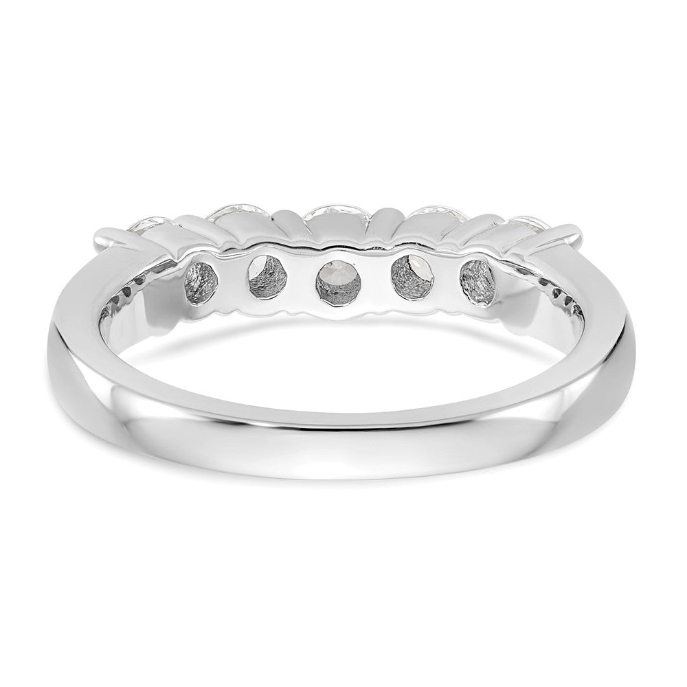 14K White Gold 5-Stone Real Diamond Band