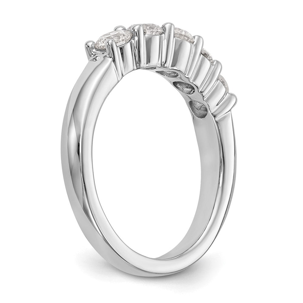 14K White Gold 5-Stone Real Diamond Band