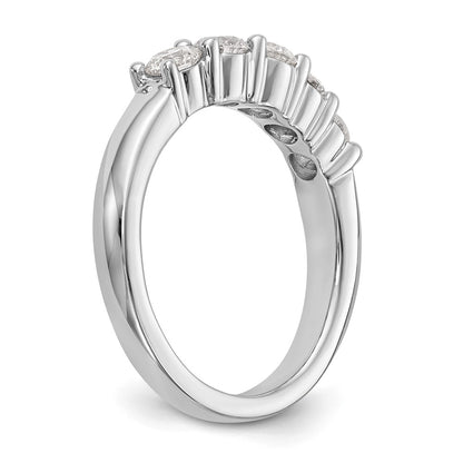 14K White Gold 5-Stone Real Diamond Band