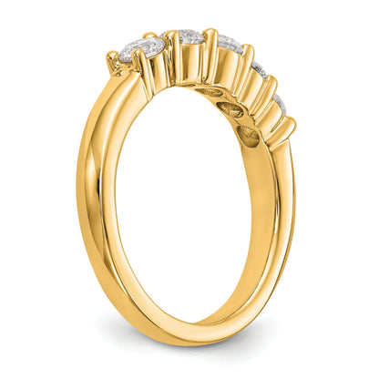 0.90ct. CZ Solid Real 14K Yellow Gold 5-Stone Wedding Band Ring